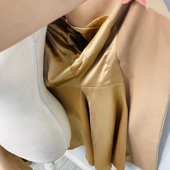 QUAINT by Durlana Quantas Camel Tan Button Blazer Coat Annabel Dress - Picture 6 of 9